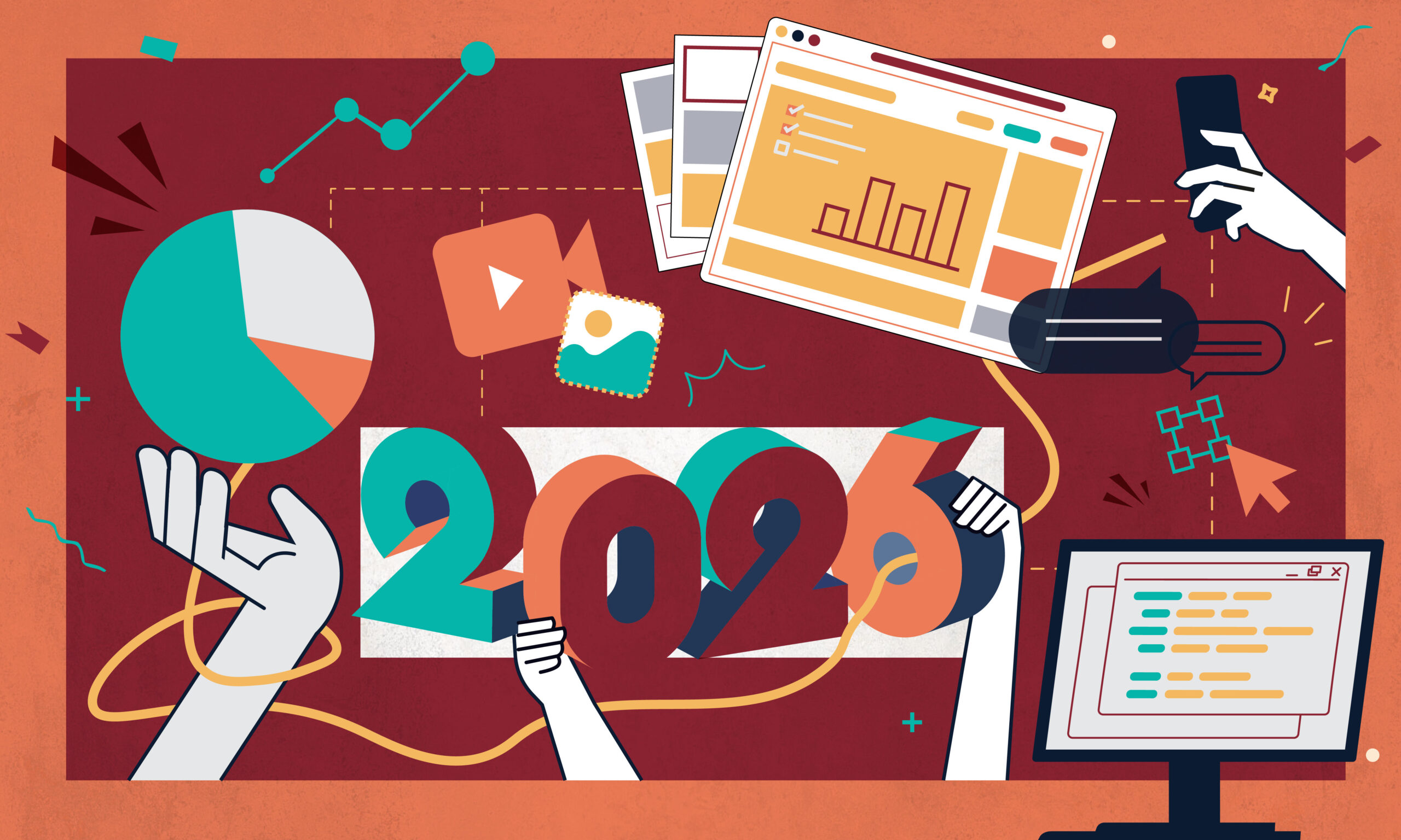 2026 marketing trends decorative graphic