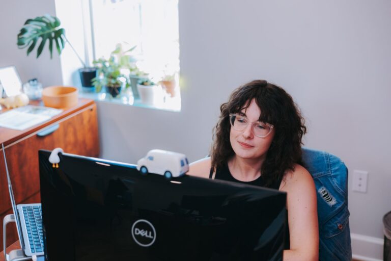Lulu at her desk